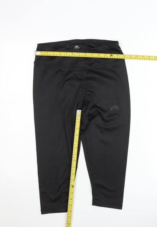 Crivit Women Black Ankle Leggings Size 12-14 Stretch Activewear