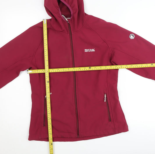 Regatta Women Red Softshell Hooded Jacket UK 8 Waterproof Outdoor Coat