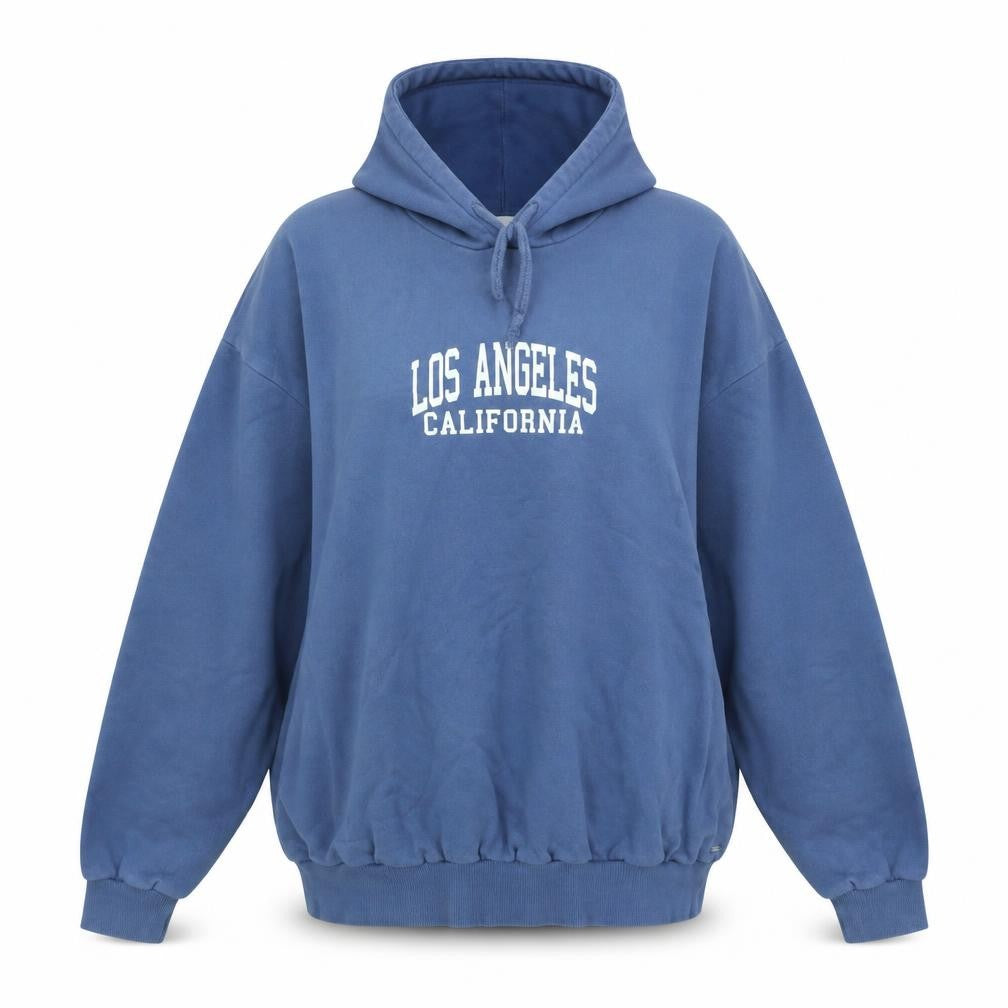 Pull&Bear Womens Blue Los Angeles Pullover Hoodie Size L