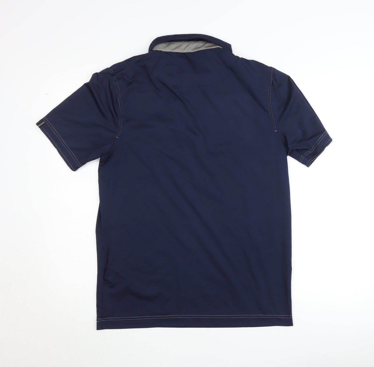 Mascot Men's Blue Workwear Polo Shirt Size M 1/4 Zip Collared Polyester