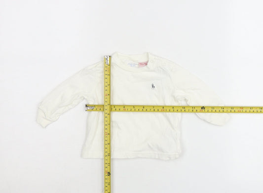 Ralph Lauren Unisex Baby Ivory Long Sleeve Cotton T-Shirt 6-9 Months