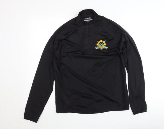 O'Neills Men's Black Slim Fit 1/4 Zip Sports Sweatshirt Size L