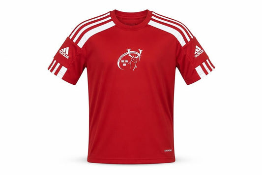 Adidas Boys Red 9-10 Years Rugby Aeroready Short Sleeve Sports T-Shirt