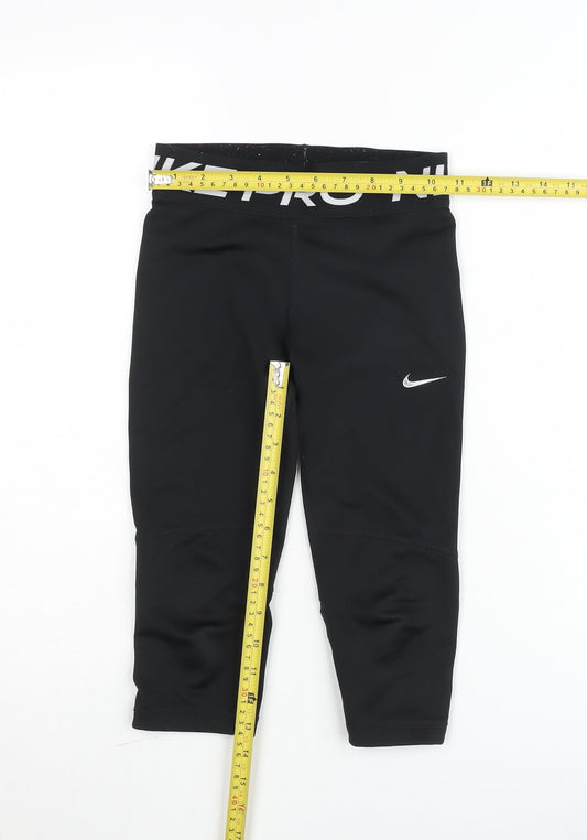Nike Pro Dri-FIT Black Girls Capri Sports Leggings 7-8 Years