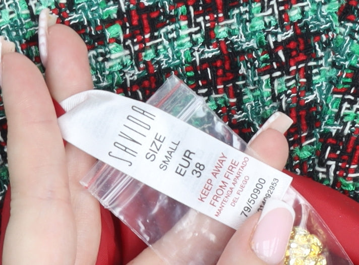 Savida Women's Multicoloured Tweed Short Pencil Skirt Size S