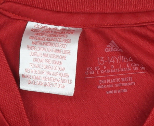 Adidas Boys Red Cork City Football Jersey 13-14 Years Sports Shirt