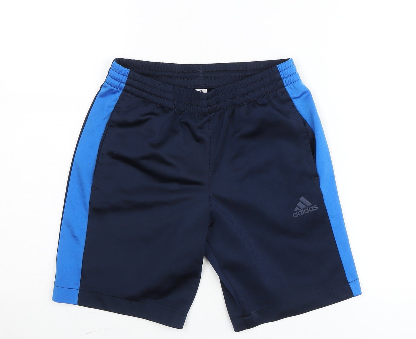 Adidas Boys Blue Athletic Shorts 11-12 Years Polyester Quick Dry Sportswear