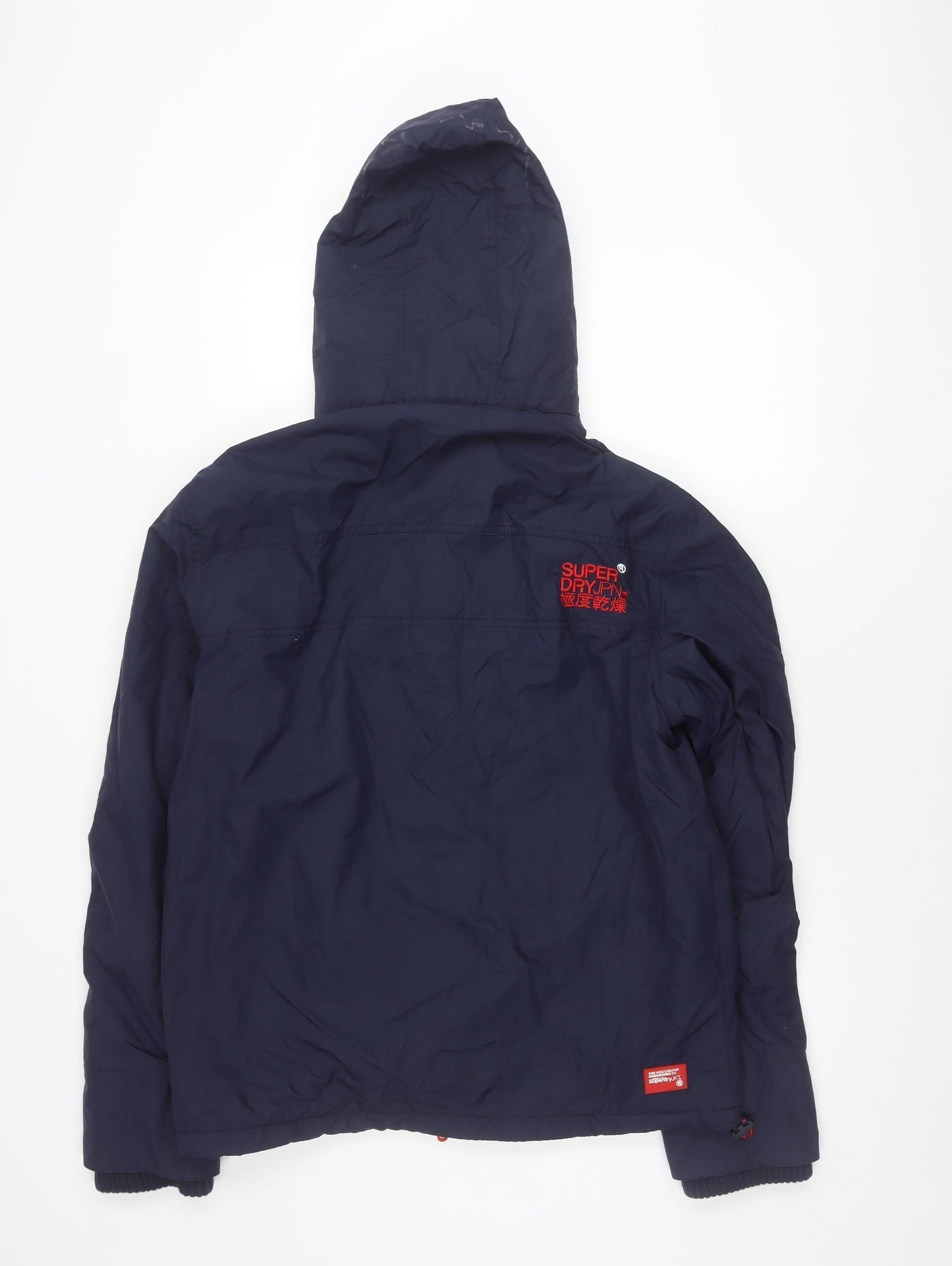Superdry Men's Blue L Windcheater Hooded Jacket Outdoor Windbreaker