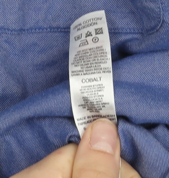 Dunnes Stores Men's Blue Regular Fit Cotton Long Sleeve Shirt XL