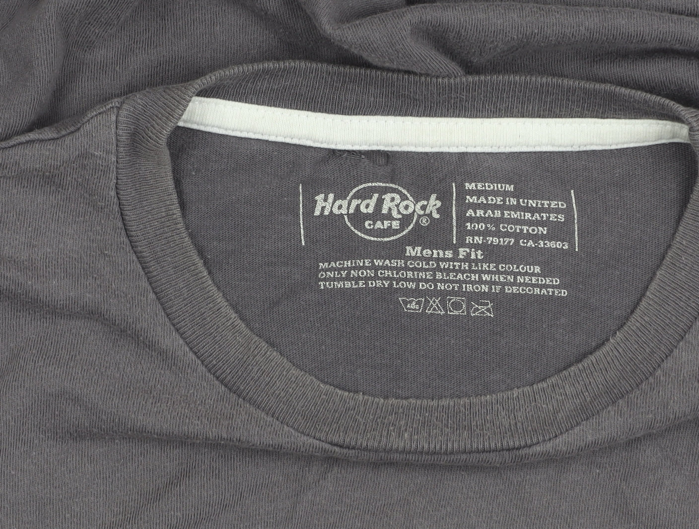 Hard Rock Cafe Mens Grey Graphic T-Shirt Medium Barcelona Music Tee