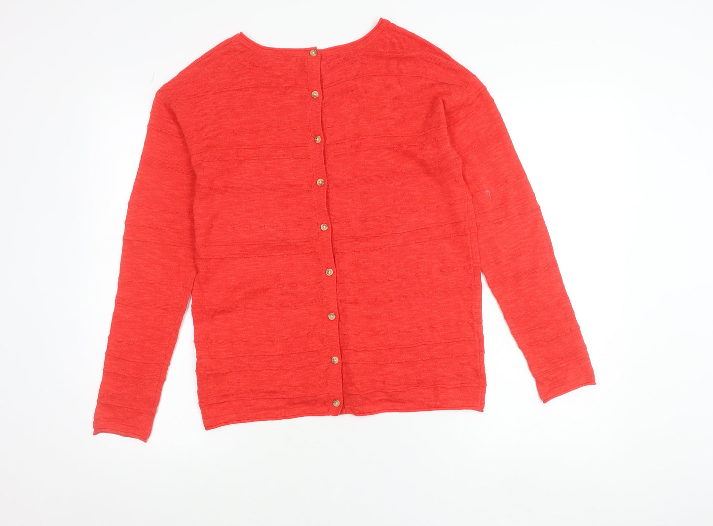 Fat Face Women’s Red Linen Cotton Button Cardigan UK 6