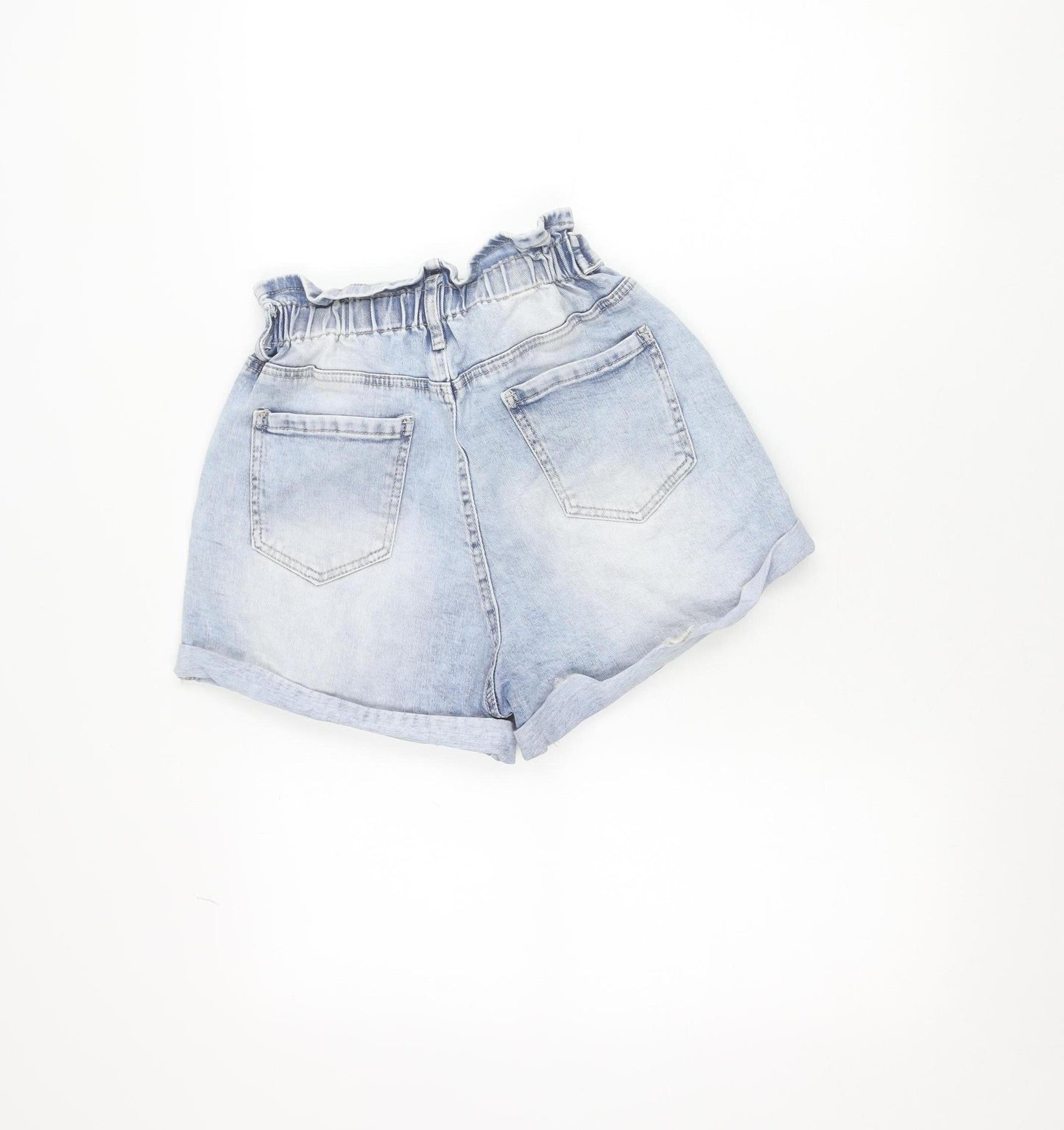 M'SARA Women's Blue Denim Paperbag Shorts Size M High Rise