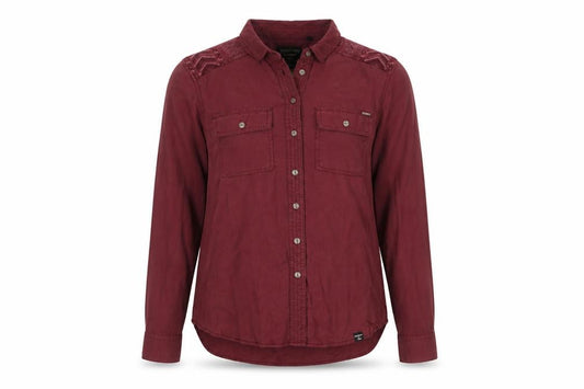 Womens UK Size 12 Superdry Red Lyocell Button-Up