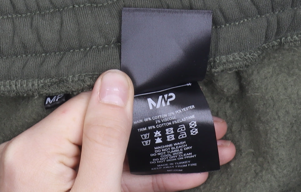 MP Men's Green Jogger Trousers L Regular Fit Activewear