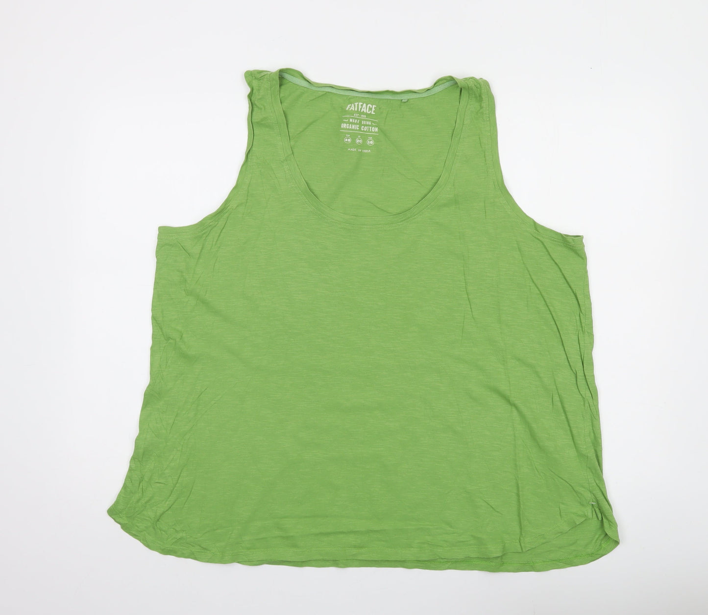 FatFace Women's Green Cotton Sleeveless Tank Top UK 20