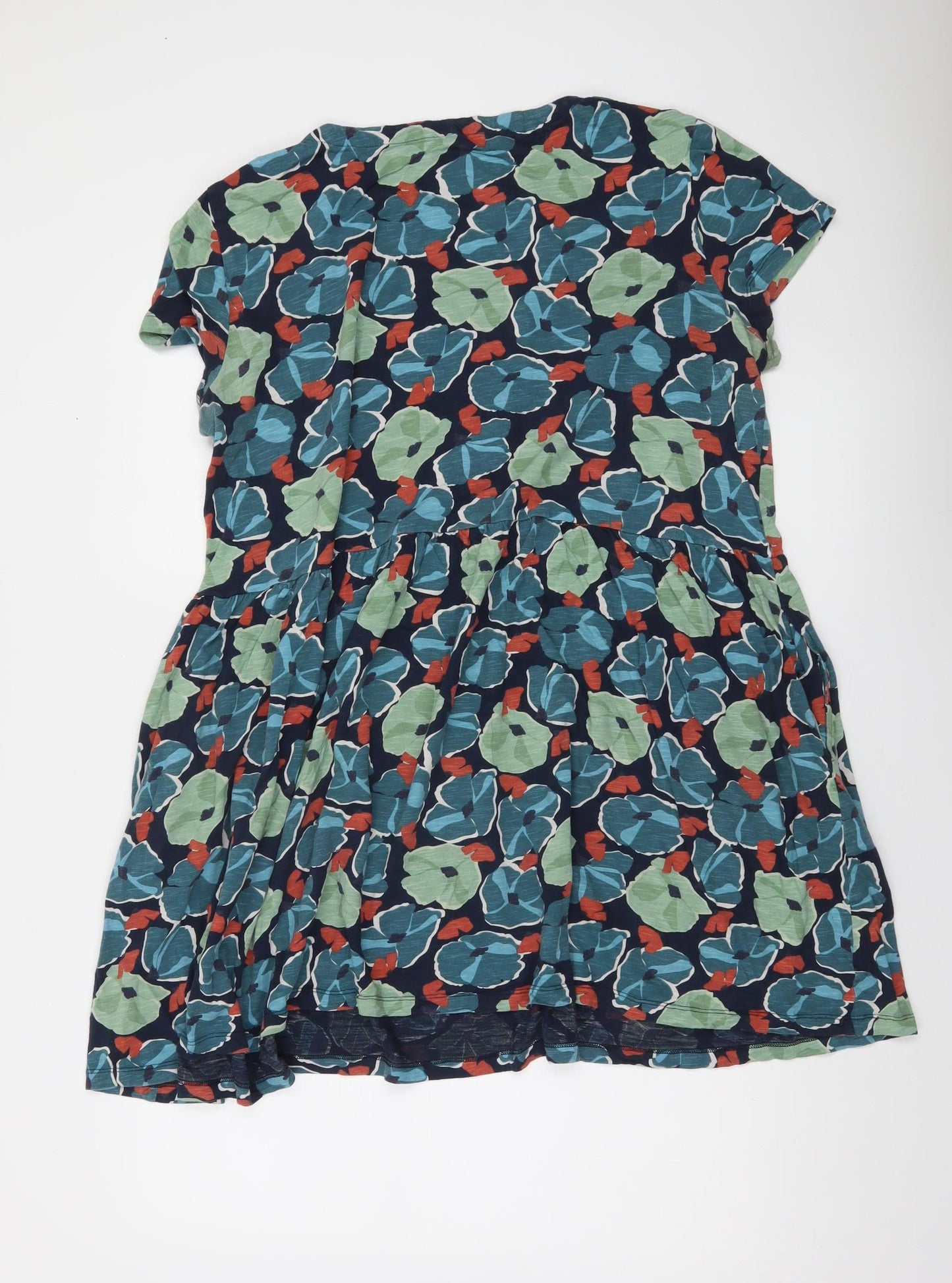 Seasalt Cornwall Women’s Multicoloured Floral A-Line Organic Cotton Dress Size 16