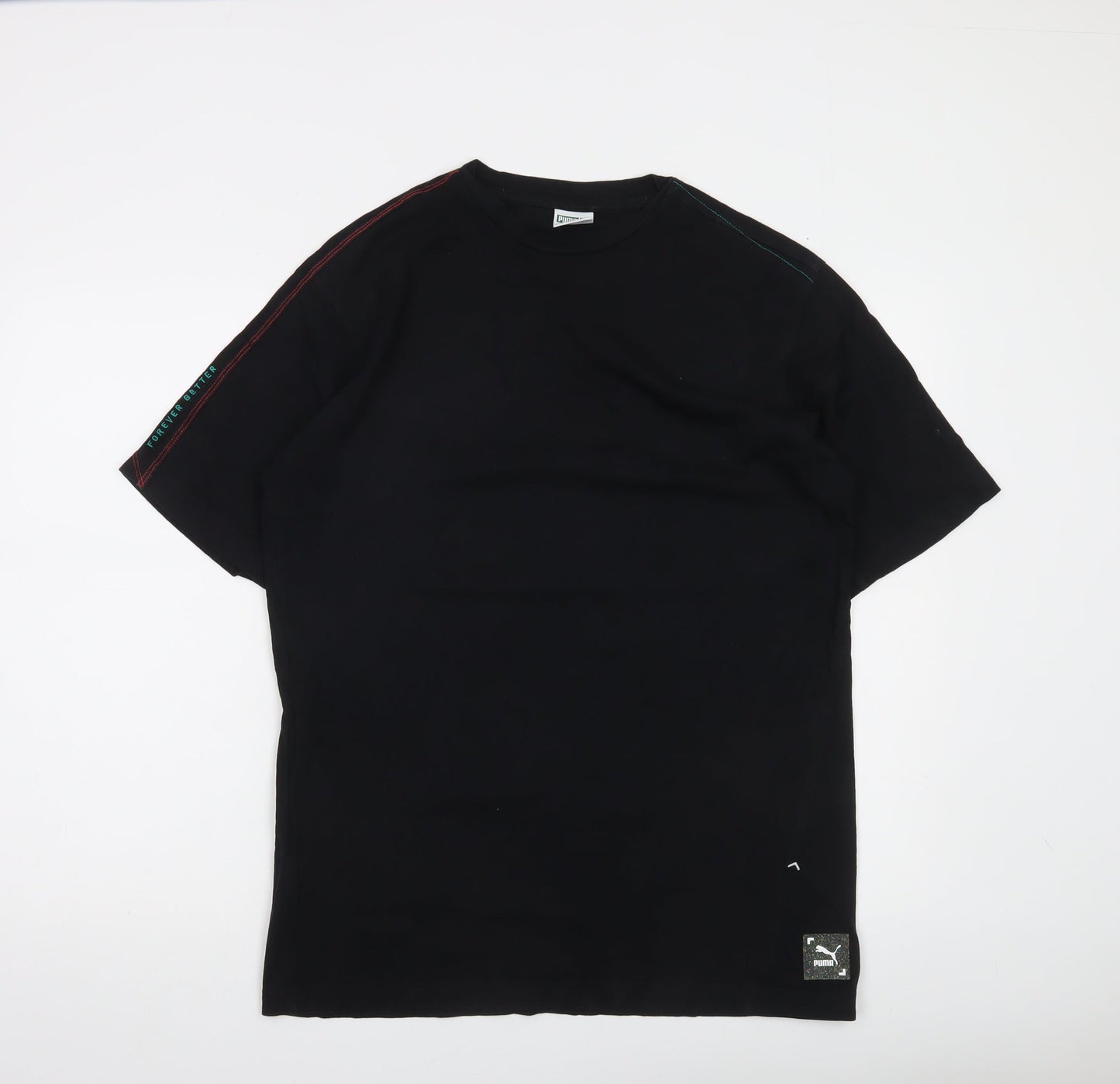 Puma Men's Black Short Sleeve Cotton Crew Neck T-Shirt Size S