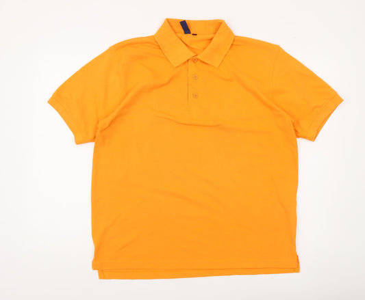 Jack & Danny's Men's Orange Short Sleeve Regular Fit Polo Shirt L