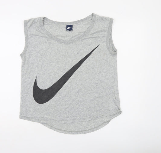 Nike Women's Grey Sleeveless Tank Top L Sports Jersey