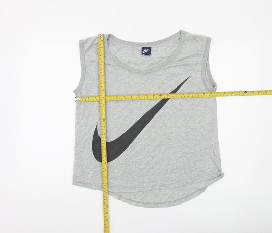 Nike Women's Grey Sleeveless Tank Top L Sports Jersey