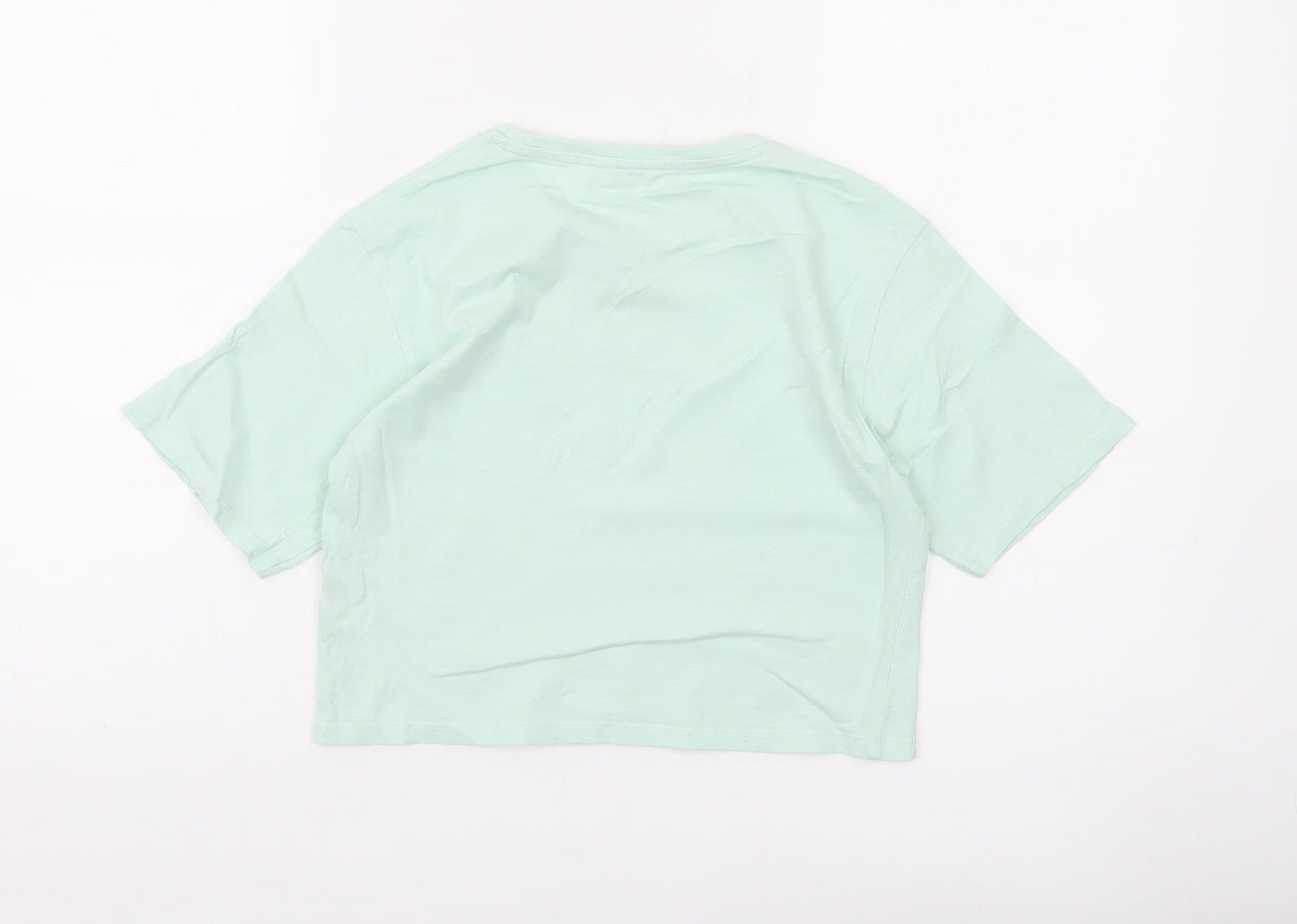 Candy Couture Girls Green Cropped Graphic T-Shirt 10 Years