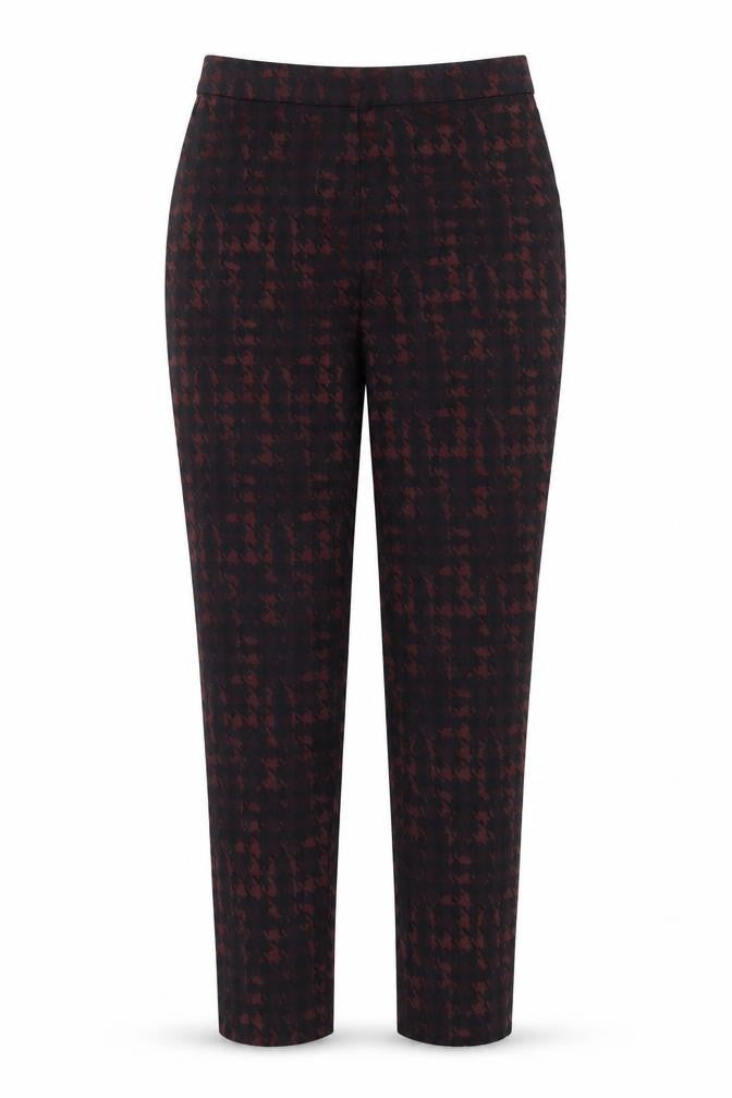 Monsoon Women's Black & Brown Check Tapered Trousers Size 10