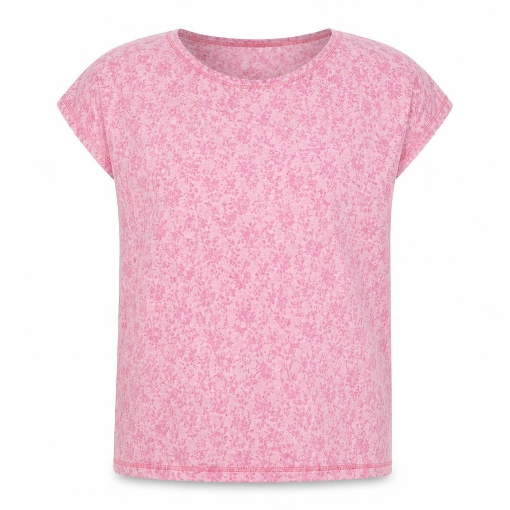 Front view of Decathlon girls’ pink short sleeve lightweight active t-shirt 14-15 years