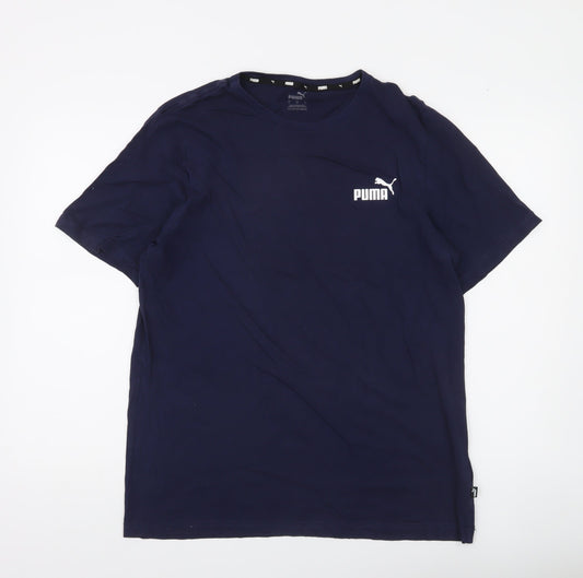 Puma Men's Blue Crew Neck Short Sleeve Regular Fit T-Shirt L
