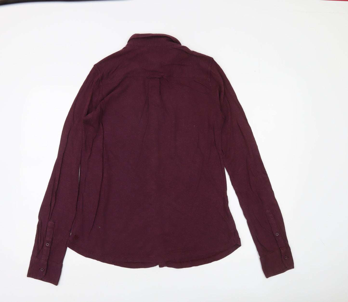 Fat Face Womens Purple Cotton Long Sleeve Button Up Shirt Size 10