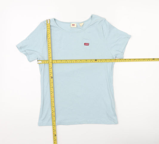Levi's Women's Blue Basic Cotton T-Shirt Size L Short Sleeve