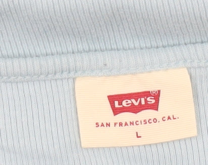 Levi's Women's Blue Basic Cotton T-Shirt Size L Short Sleeve