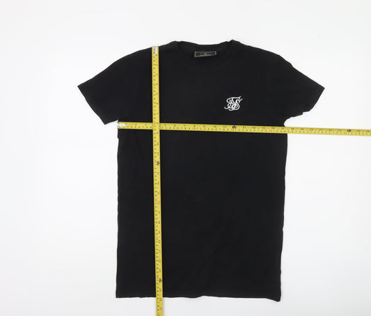 SikSilk Men's Black XS Slim Fit Stretch Jersey T-Shirt