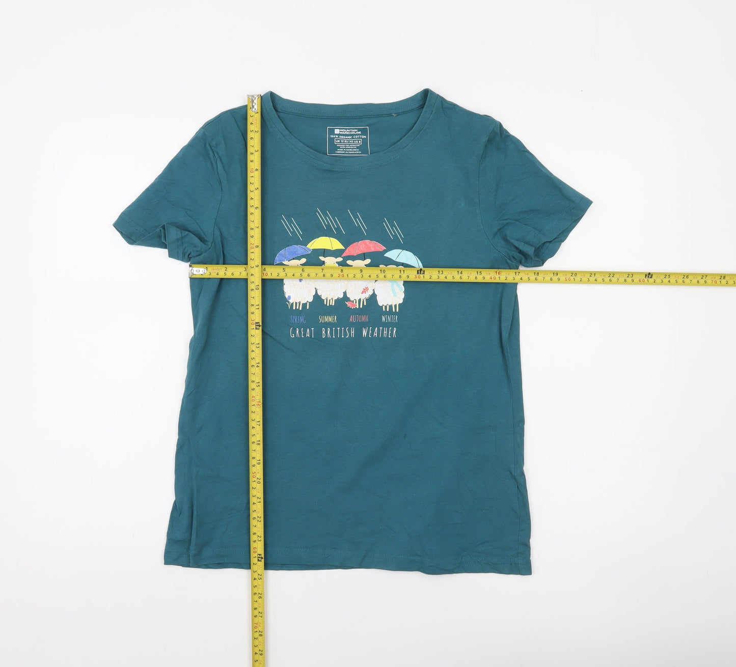 Mountain Warehouse Women's Blue Cotton Graphic T-Shirt UK 12