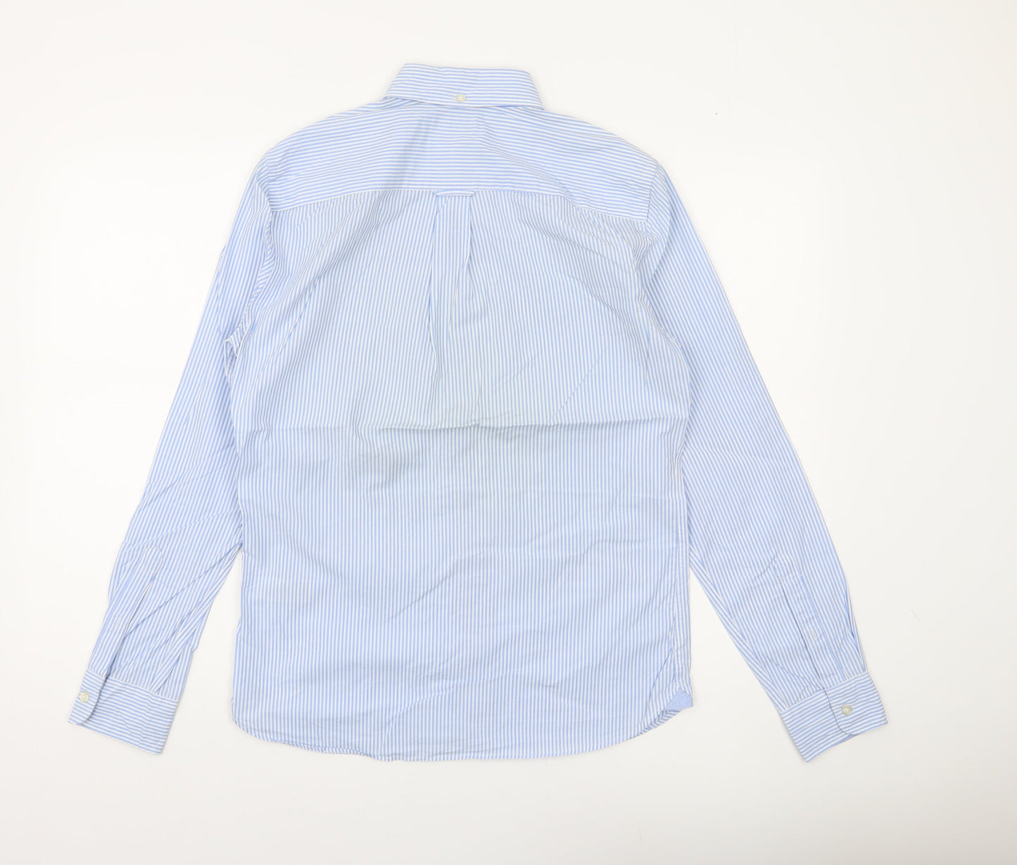 Next Men's Blue Striped Cotton Button-Up Shirt Small Regular Fit