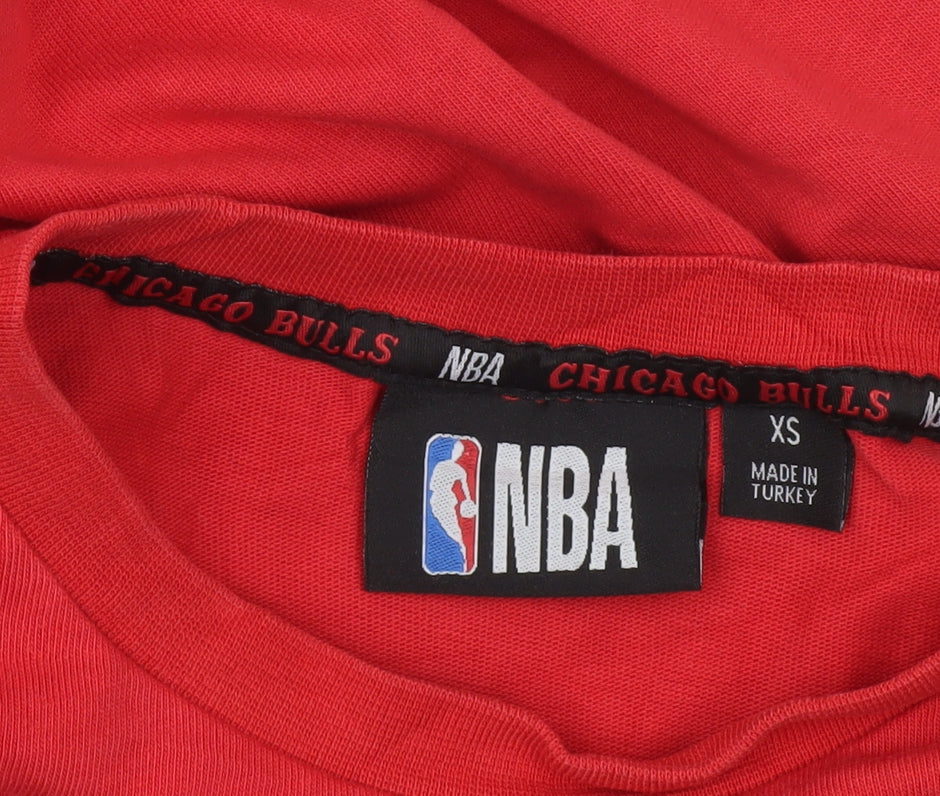 NBA Chicago Bulls Red Graphic T-Shirt Mens XS Regular Fit Cotton
