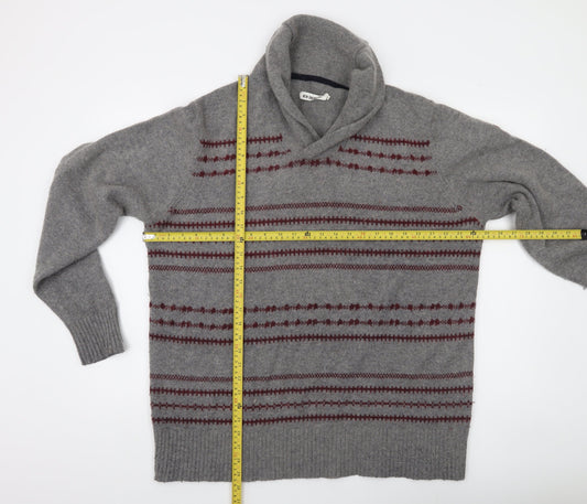 Ben Sherman Men's Grey XL Roll Neck Wool Jumper