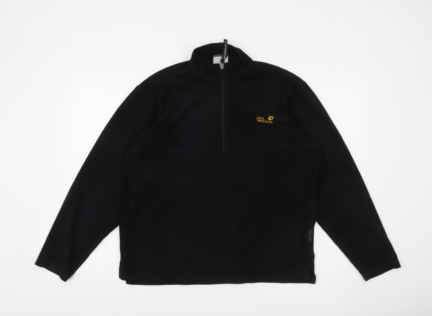 Jack Wolfskin Mens Black Fleece Half Zip Outdoor Sweatshirt Size L