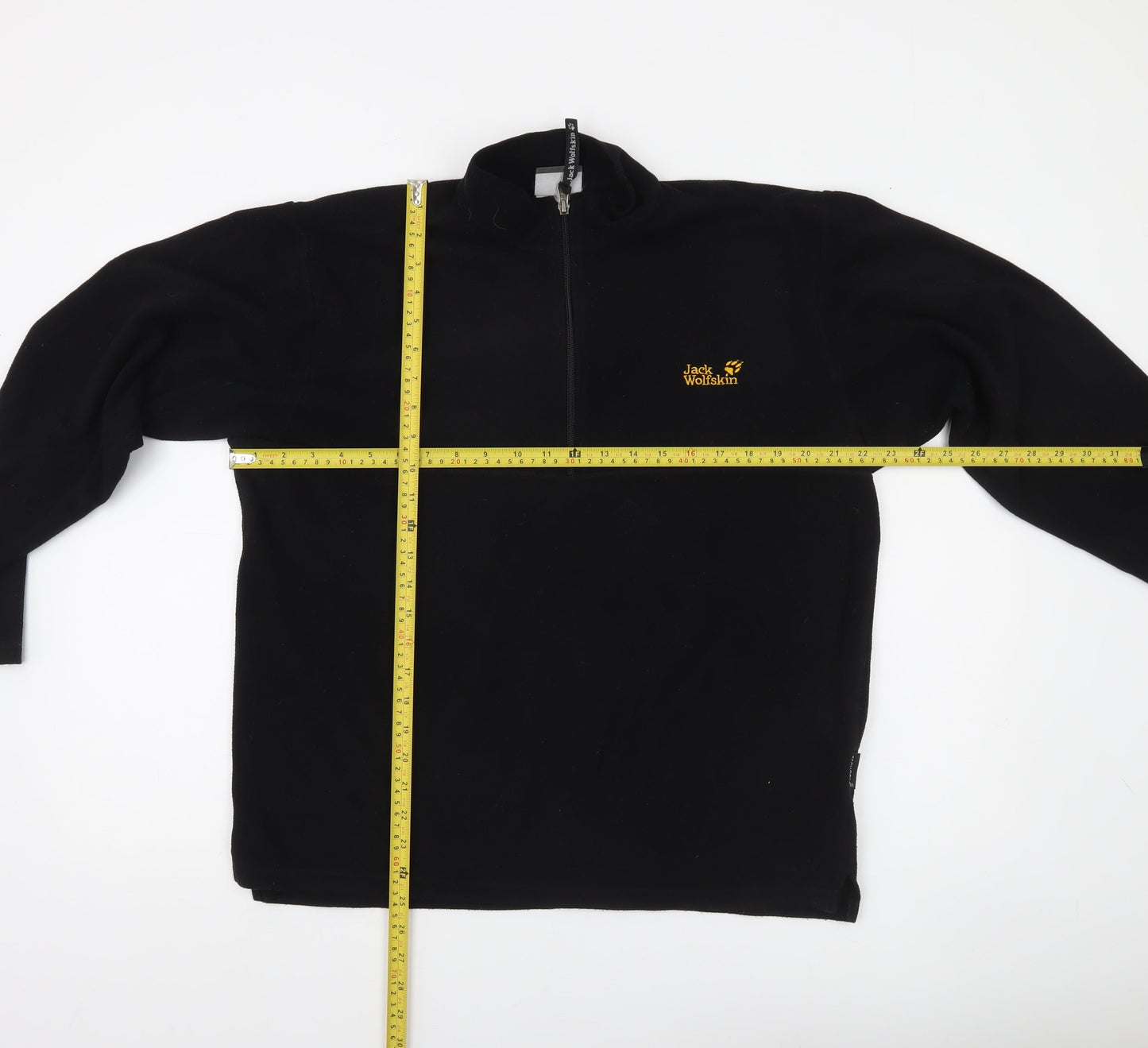 Jack Wolfskin Mens Black Fleece Half Zip Outdoor Sweatshirt Size L