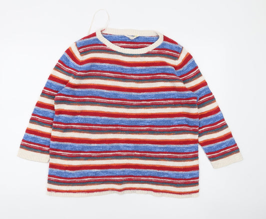 Seasalt Cornwall Women’s Multicoloured Striped Cotton Linen Jumper Size 18