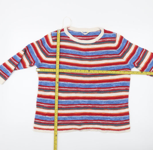 Seasalt Cornwall Women’s Multicoloured Striped Cotton Linen Jumper Size 18