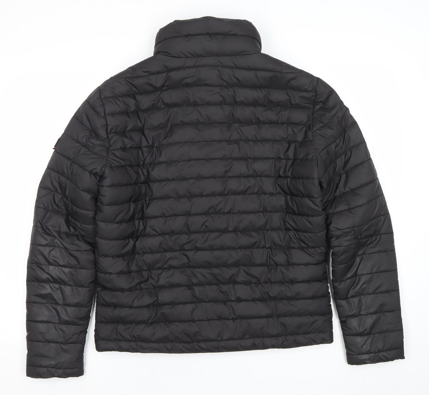 Superdry Men's Black Small Puffer Jacket Lightweight Quilted Winter Coat