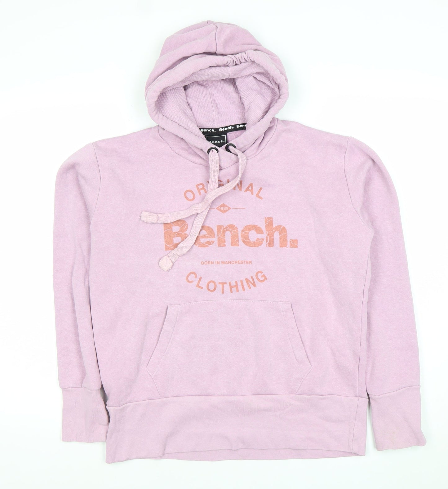 Bench Womens Pink Pullover Hoodie Size M UK 12 Cotton Blend Casual