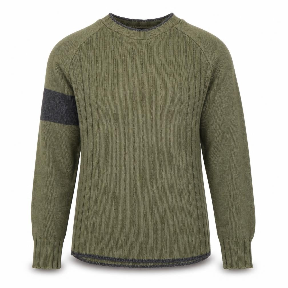Bershka Men’s Green Knit Crew Neck Pullover Jumper Size S