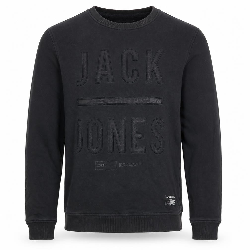 Mens UK S Regular JACK & JONES Black Pullover Sweatshirt