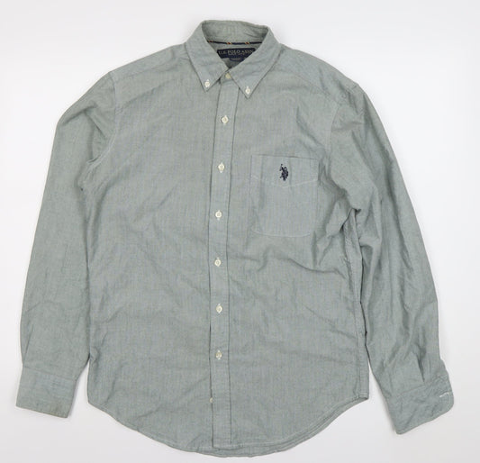 U.S. Polo Assn. Men's Grey Button-Down Long Sleeve Oxford Shirt Size S