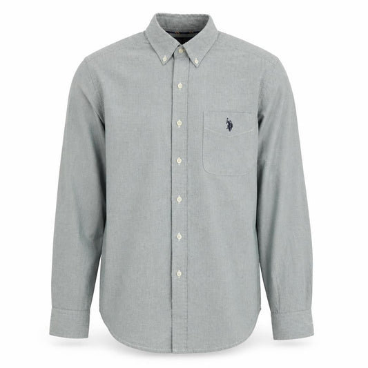 U.S. Polo Assn. Men's Grey Button-Down Long Sleeve Oxford Shirt Size S