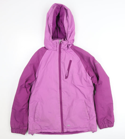 Trespass Girls Purple Waterproof Ski Jacket 11-12 Years Hooded Winter Coat