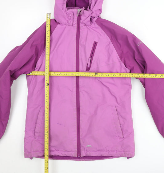 Trespass Girls Purple Waterproof Ski Jacket 11-12 Years Hooded Winter Coat