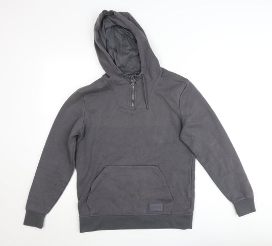 Lonsdale Women’s Grey Half Zip Hoodie Size 8 Small Pullover Sweatshirt