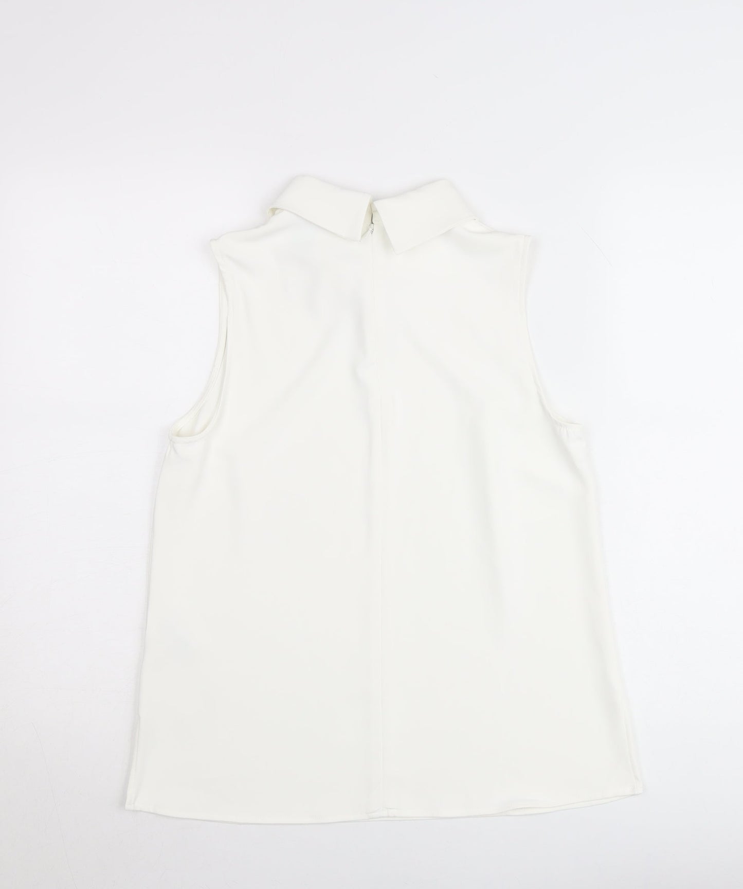 H&M Women's White High Neck Sleeveless Blouse Size 10